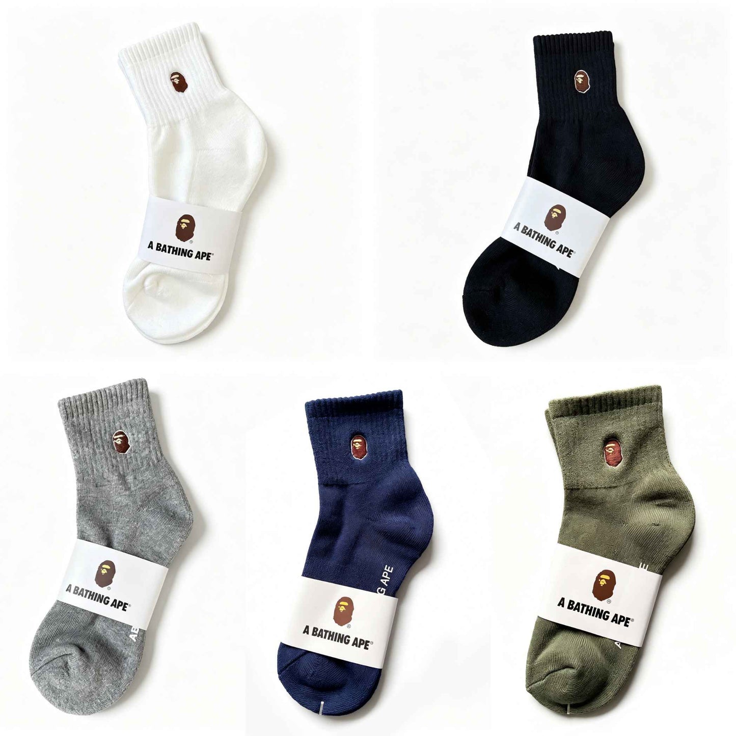 BAPE Ape Head One Point Rib Socks