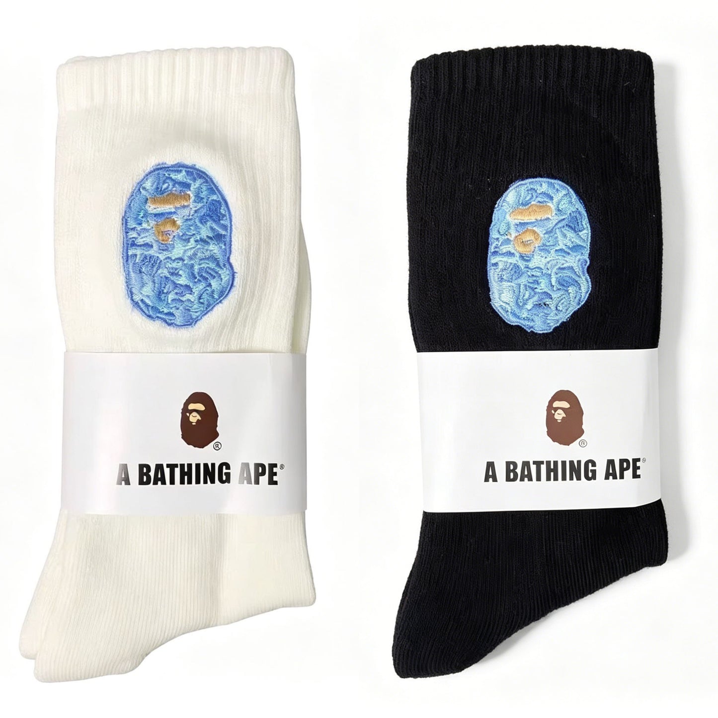 BAPE ABC Camo Ape Head Socks - Blue