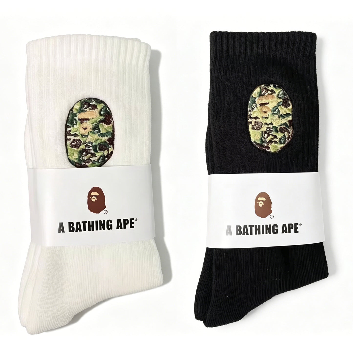 BAPE ABC Camo Ape Head Socks - Green