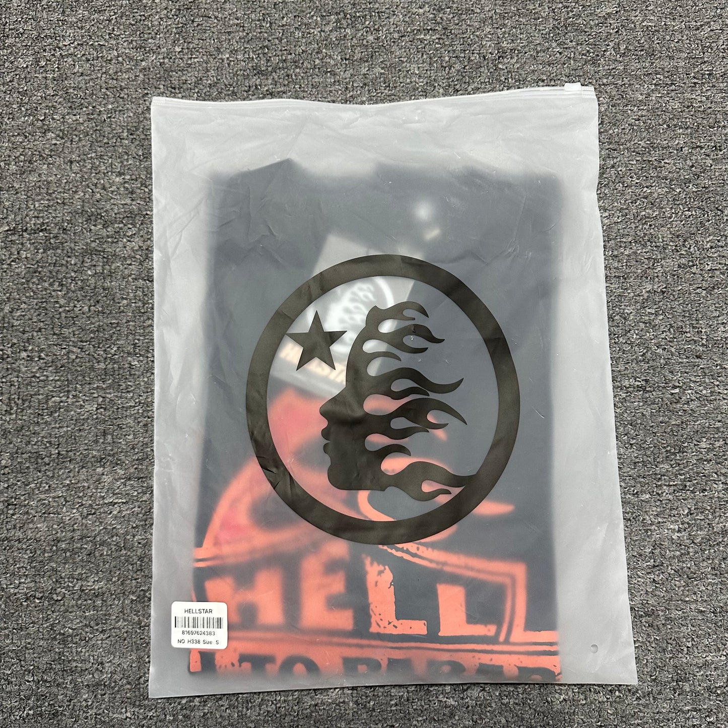 Hellstar Path To Paradise washed black T-shirt inside branded zip packaging
Hellstar Path To Paradise flame graphic black T-shirt product video preview