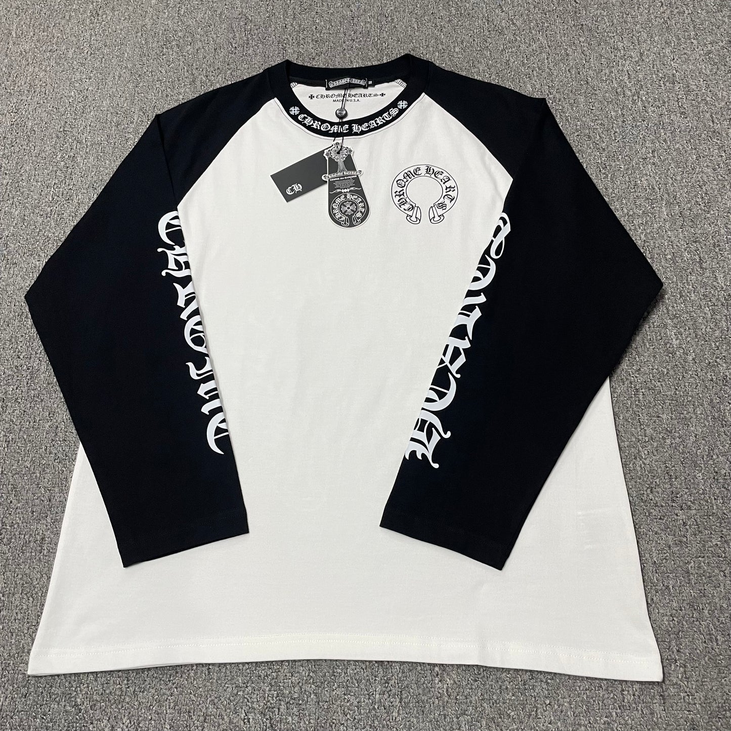 Chrome Hearts Horseshoe Neck Logo 3/4 Shirt