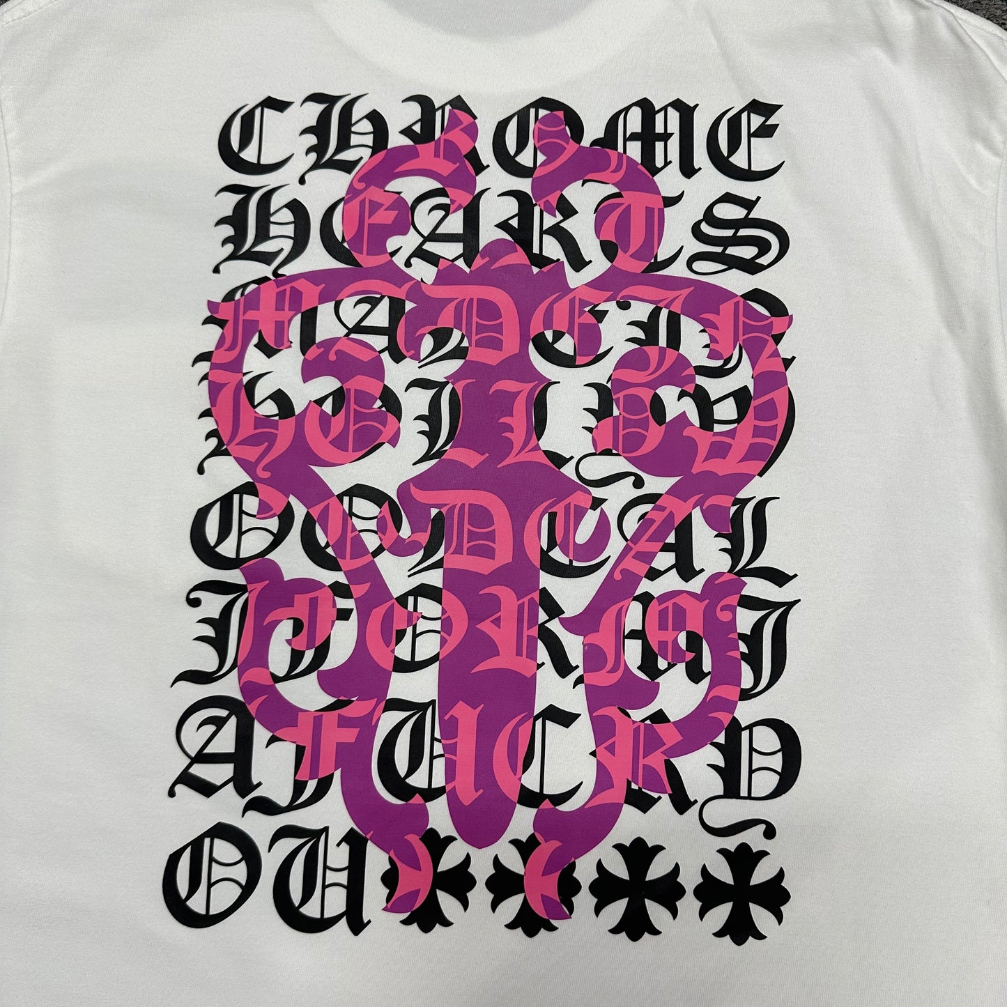 Chrome Hearts Eye Chart Pink Dagger T-Shirt