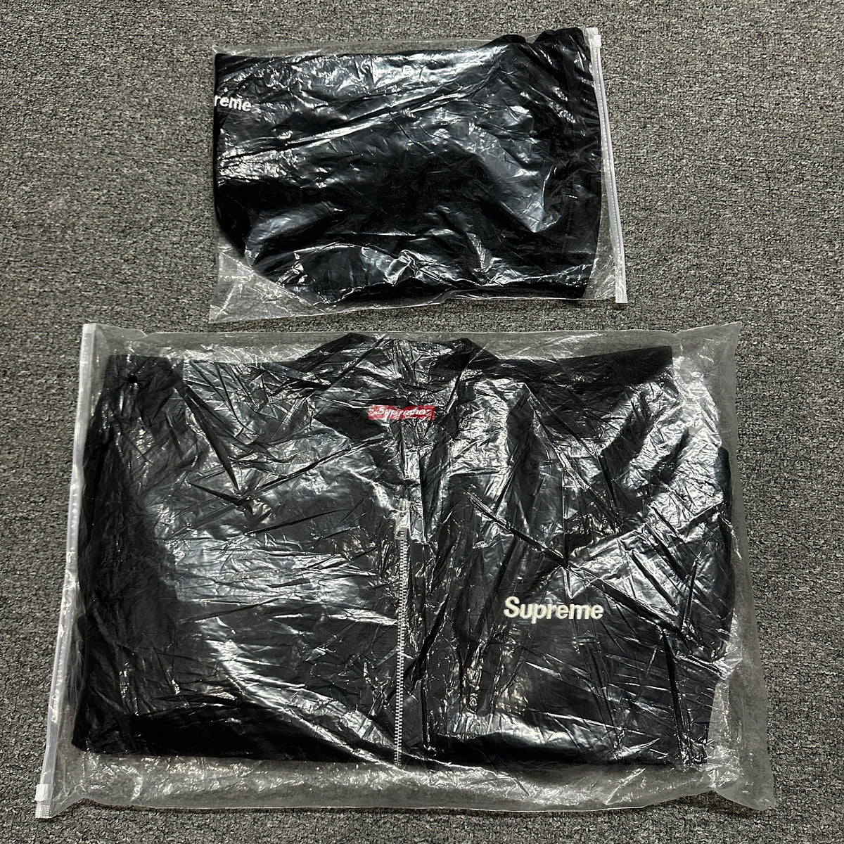 Supreme Satin Appliqué Zip Up Hooded Sweatshirt