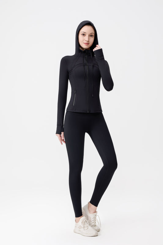 lululemon hooded jacket and full-length legging set