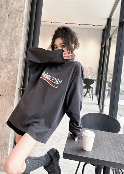 Balenciaga Logo Print Black Sweatshirt