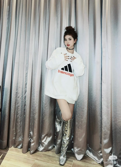Balenciaga Logo Print Crewneck Sweatshirt