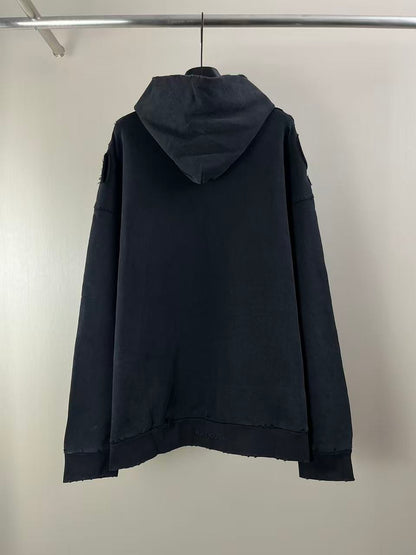 BALENCIANGA- Paris Liberty distressed fleece hoodie