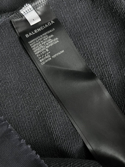 BALENCIANGA- Paris Liberty distressed fleece hoodie