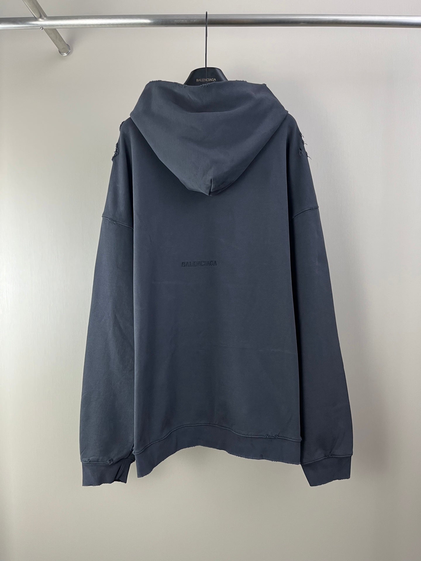 BALENCIANGA- Paris Liberty distressed fleece hoodie