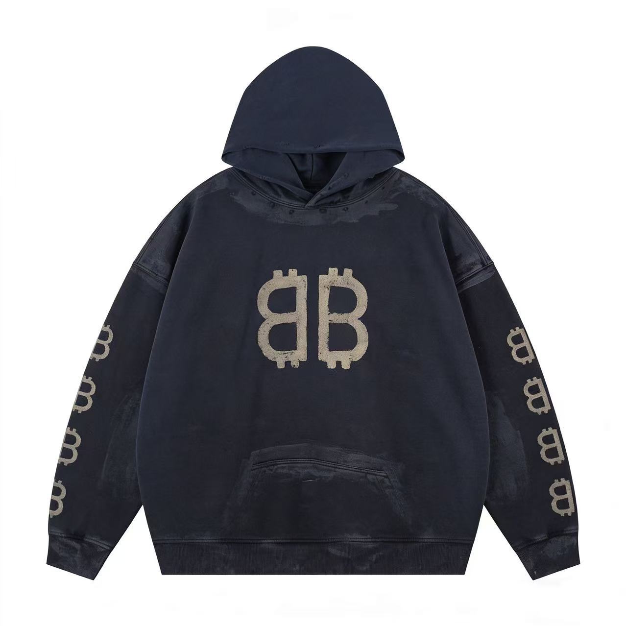Balenciaga Mud-Dyed Bitcoin Destruction Hoodie