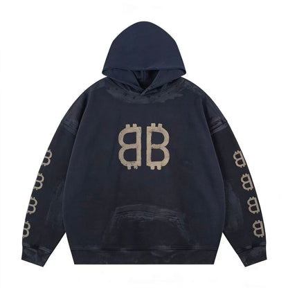 Balenciaga Mud-Dyed Bitcoin Destruction Hoodie