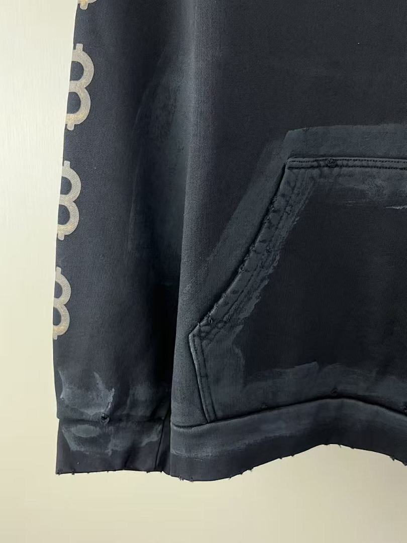 Balenciaga Mud-Dyed Bitcoin Destruction Hoodie