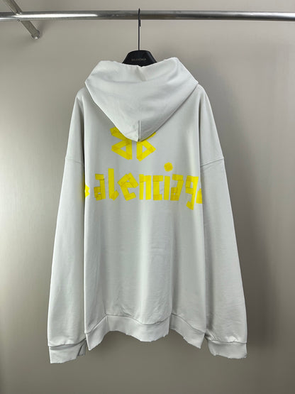 Balenciaga - Oversized Distressed Logo-Print Cotton-Jersey Hoodie