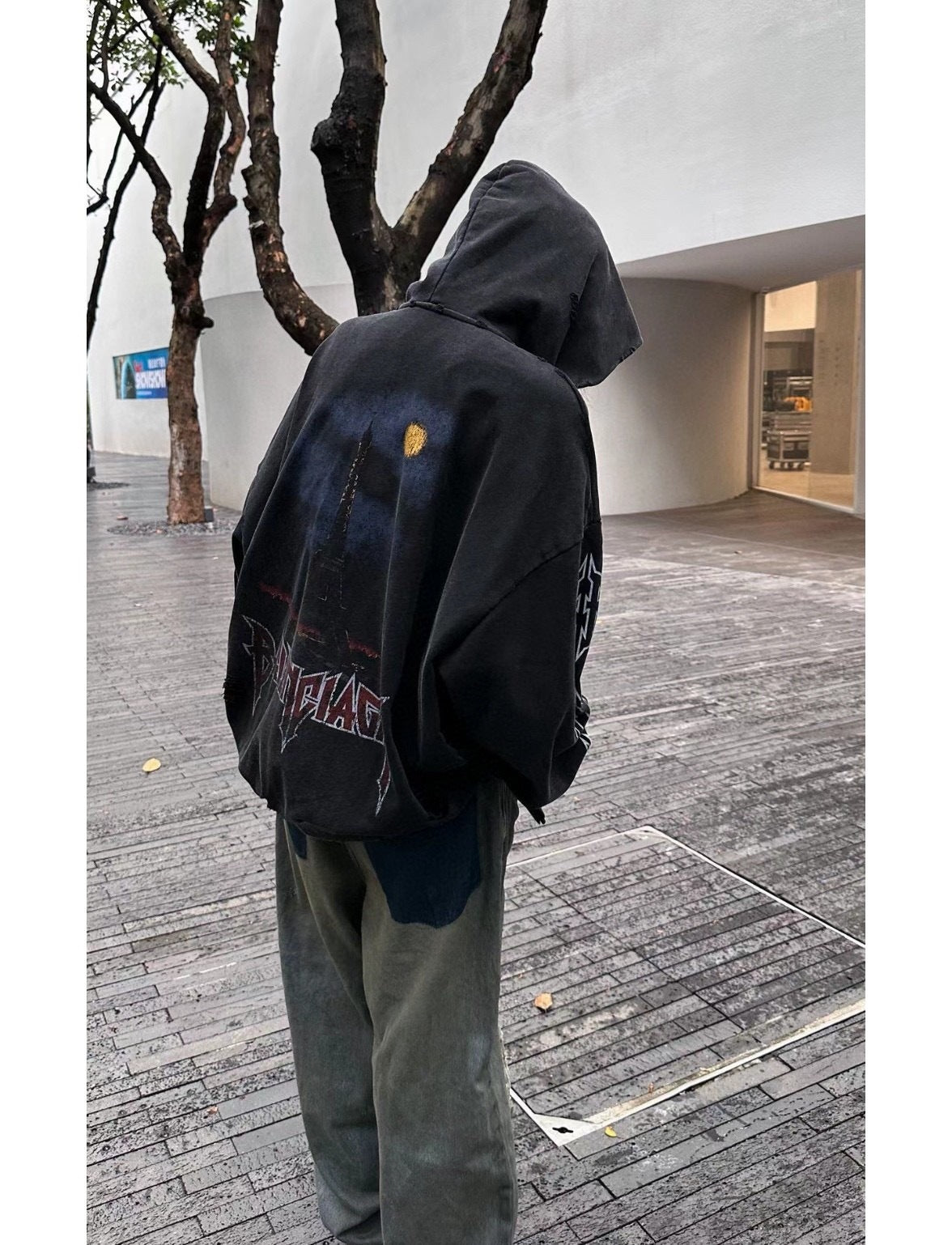 Balenciaga Men's Black Hoodie