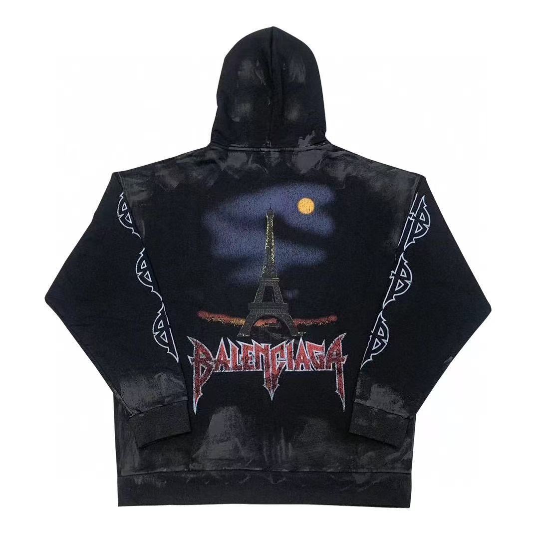 Balenciaga Men's Black Hoodie