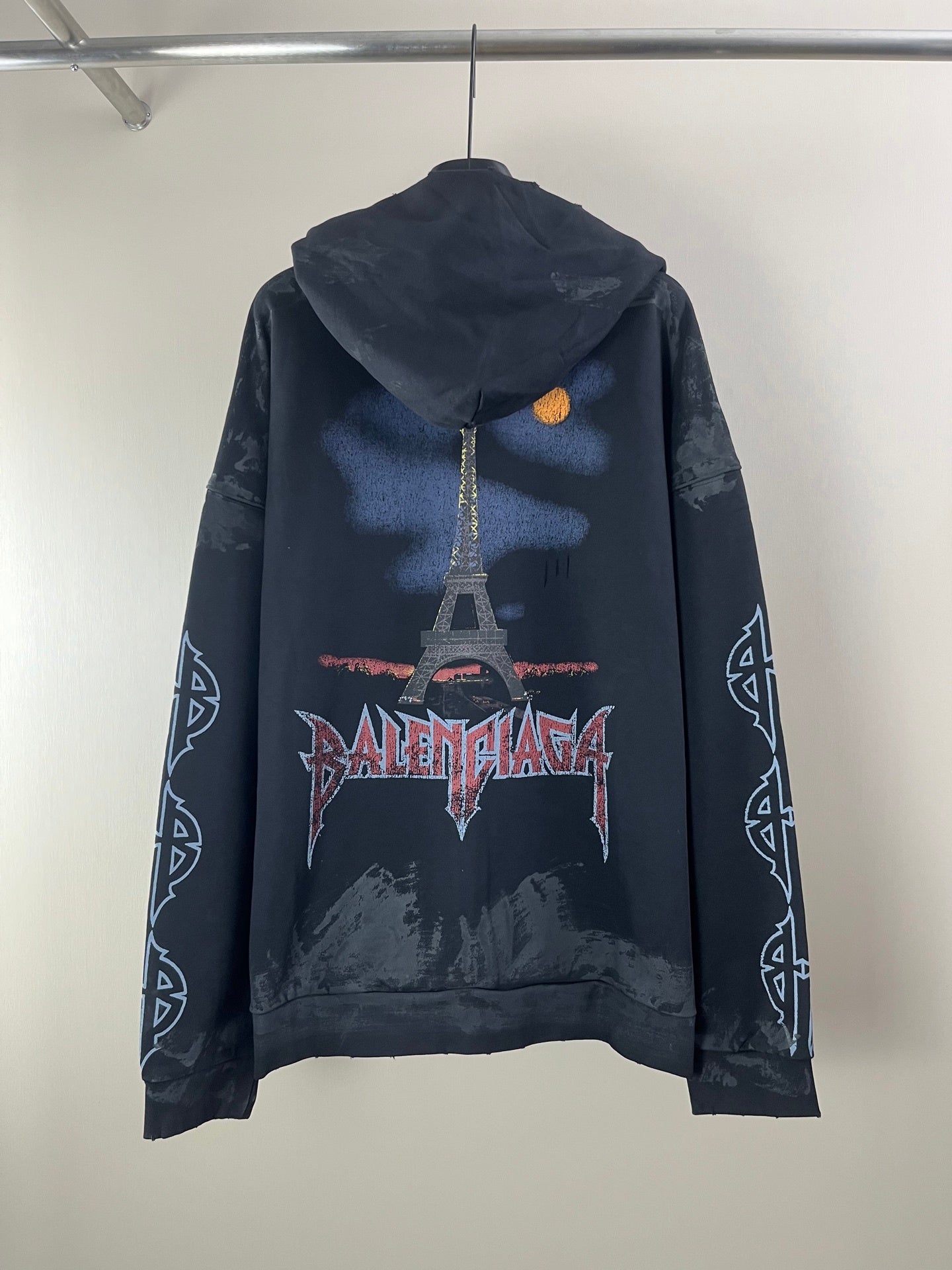 Balenciaga Men's Black Hoodie
