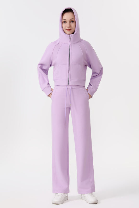 Scuba Oversized Full-Zip Hoodie and Scuba Mid-Rise Wide-Leg Pant