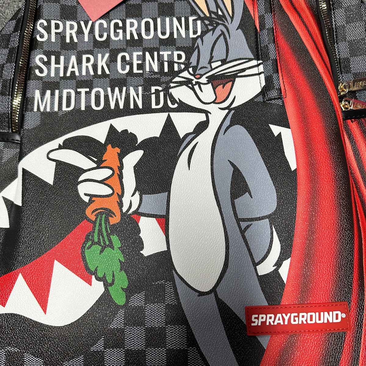 Sprayground "Shark Central" Saffiano Checkered Backpack