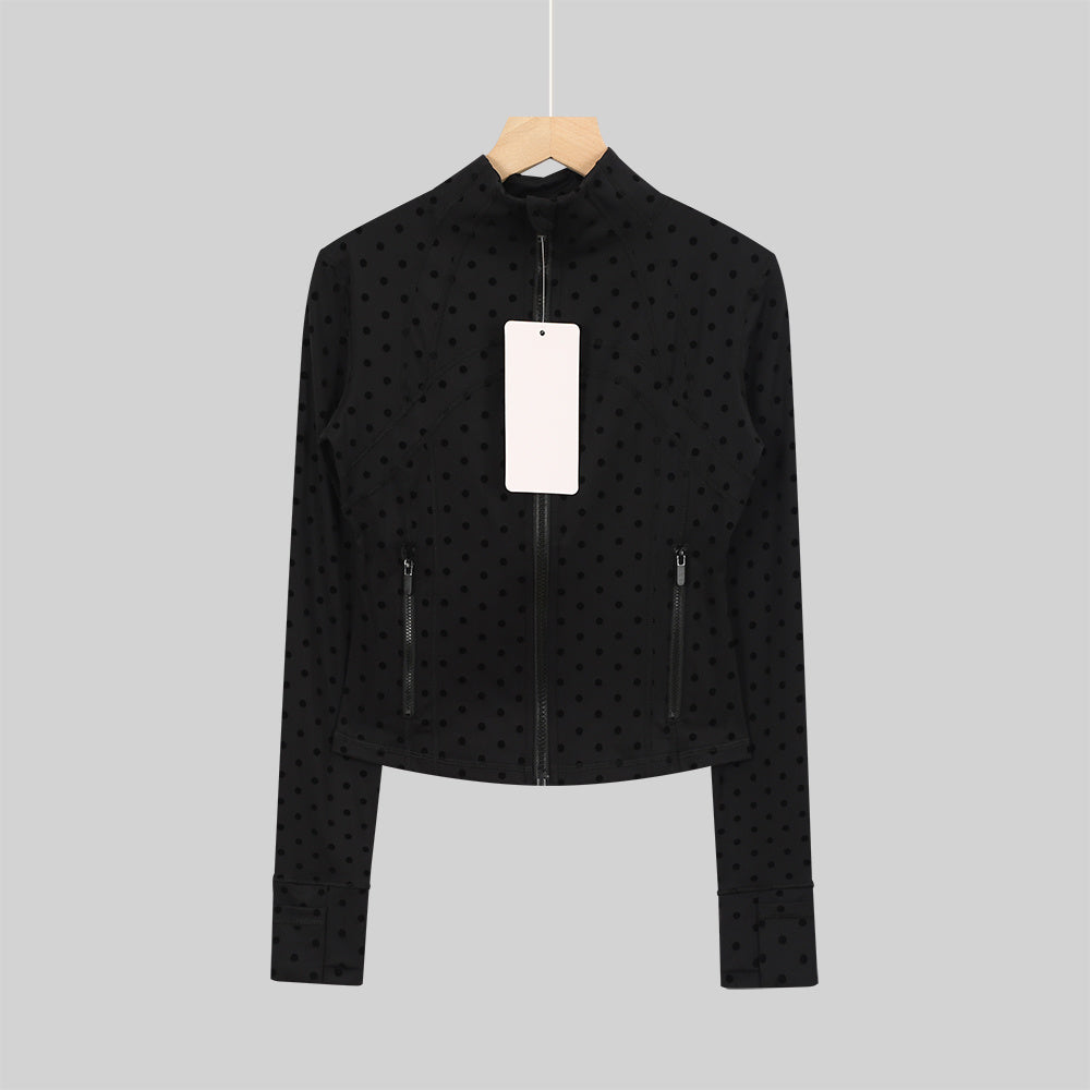 Lululemon Cropped Define Jacket(Polka Dot Flocked Black)