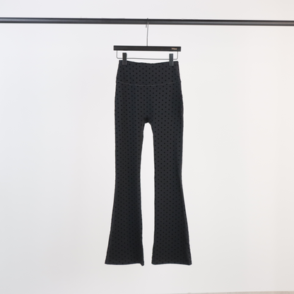 Lululemon Groove Super-High-Rise Flared Pant(Polka Dot Flocked Black)