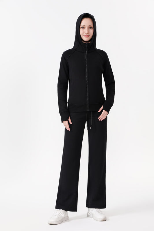 Lululemon Scuba Oversized Funnel-Neck Half-Zip and Mid-Rise Wide-Leg Pant