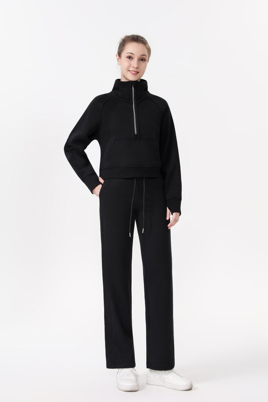 Lululemon Scuba Oversized Funnel-Neck Half-Zip and Mid-Rise Wide-Leg Pant