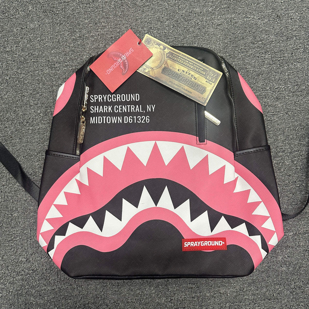 Sprayground "Shark Central" Saffiano Checkered Backpack