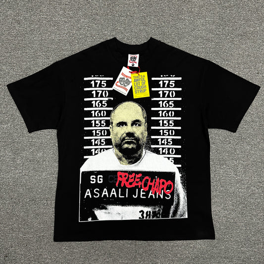 That's A Awful Lot Of Cough Syrup x Asaali Co. "Free Chapo" Mugshot T-Shirt