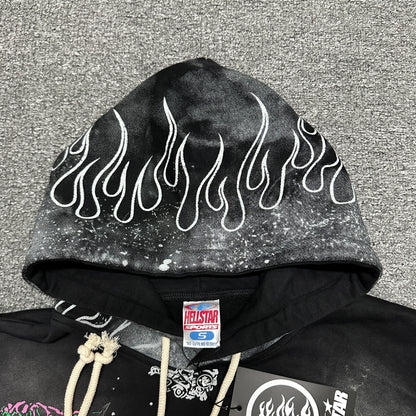 Hellstar Records "Heartless" Flame Graphic Hoodie