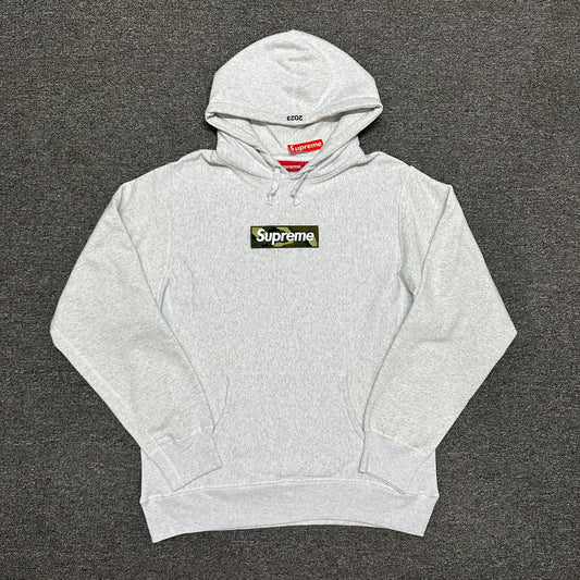 Supreme Box Logo Hooded Sweatshirt (FW23) in Ash Grey
