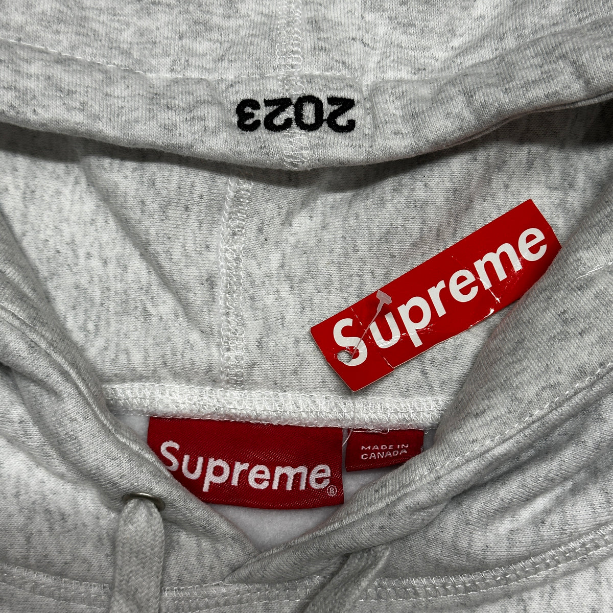 Supreme Box Logo Hooded Sweatshirt (FW23) in Ash Grey