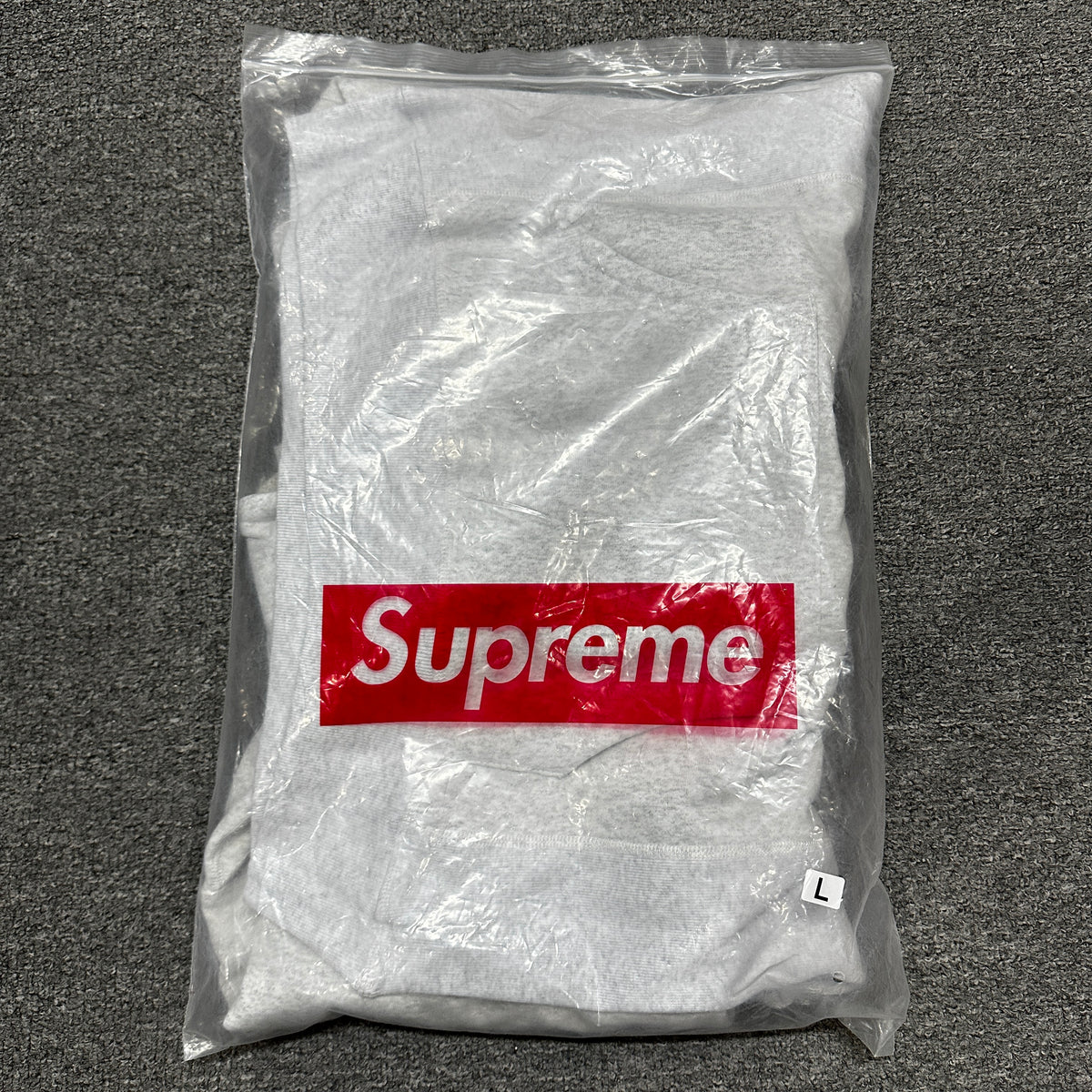 Supreme Box Logo Hooded Sweatshirt (FW23) in Ash Grey
