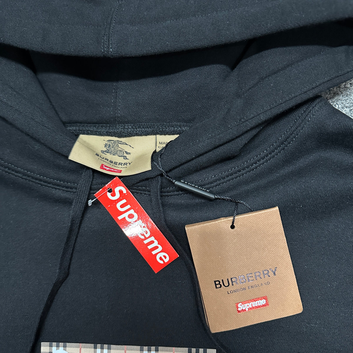 Supreme x Burberry Box Logo Hooded Sweatshirt