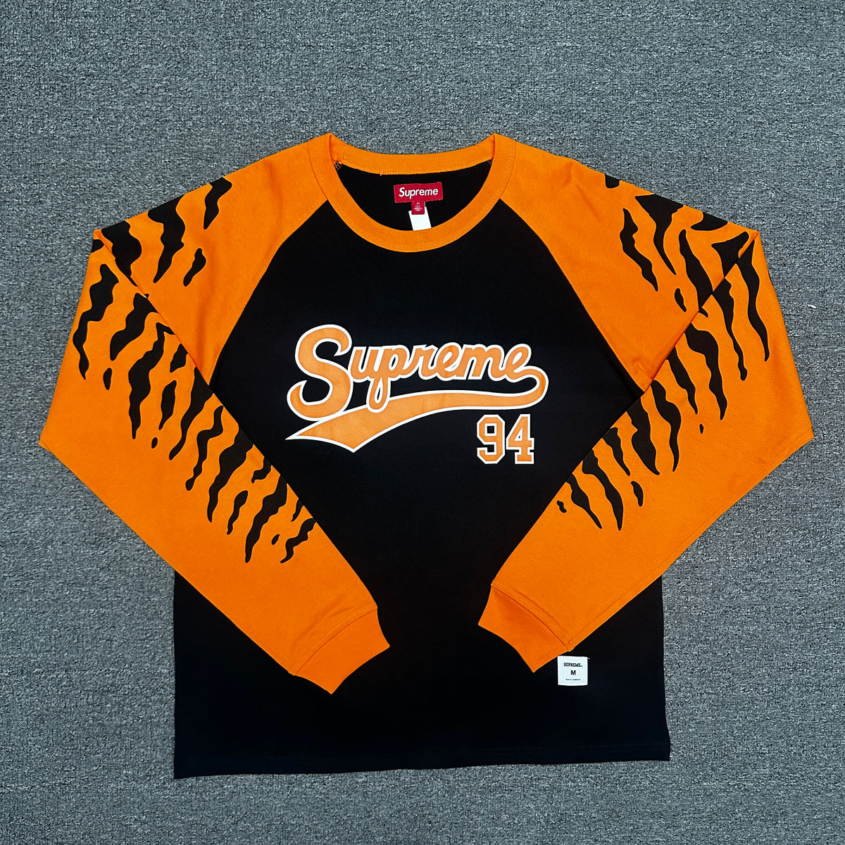 Supreme Tiger Raglan L/S Top in White