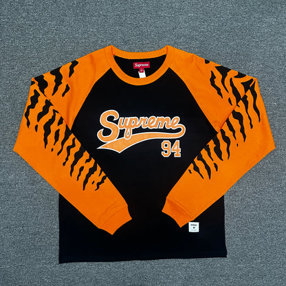 Supreme Tiger Raglan L/S Top in White