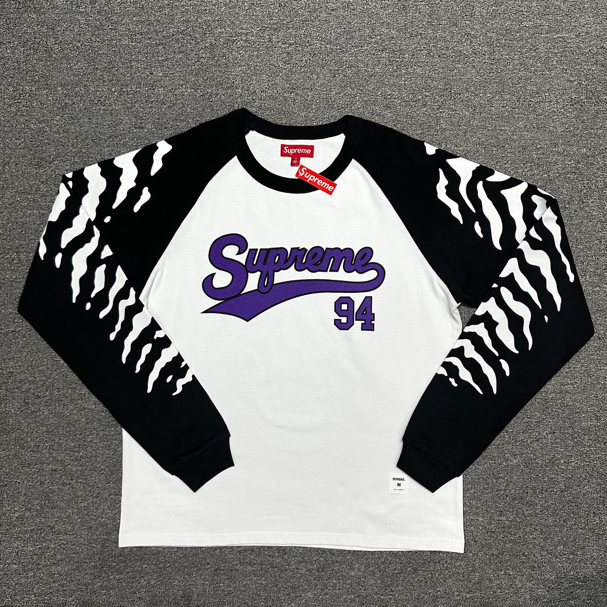 Supreme Tiger Raglan L/S Top in White