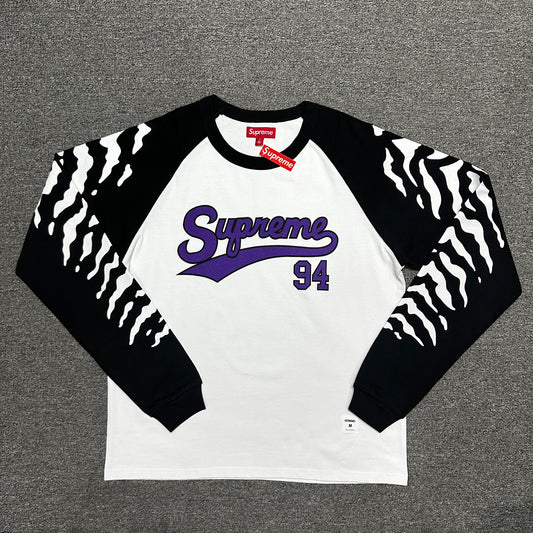 Supreme Tiger Raglan L/S Top in White
