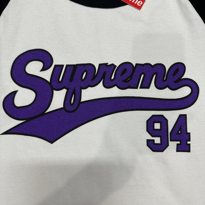 Supreme Tiger Raglan L/S Top in White