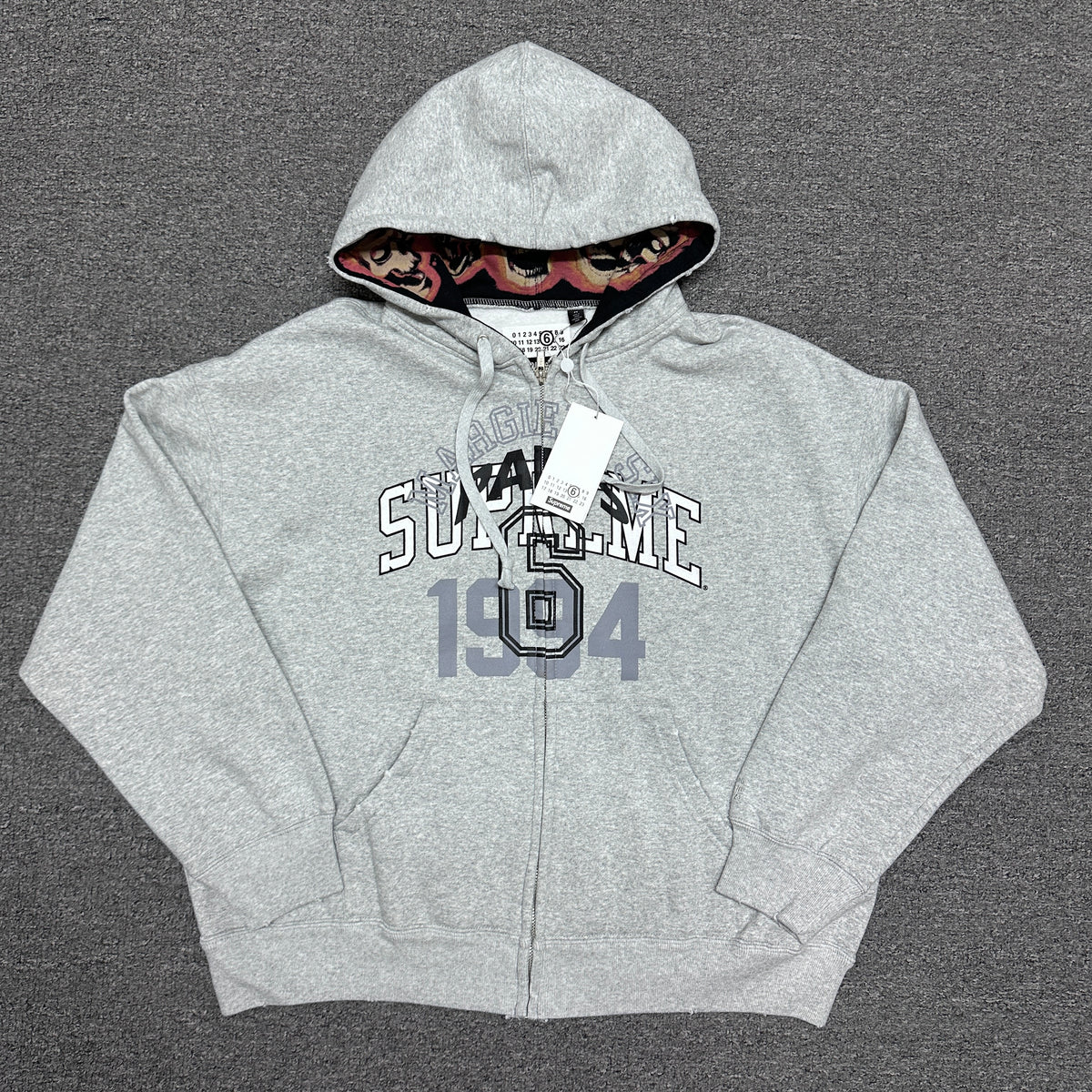 Supreme x MM6 Maison Margiela Zip Up Hooded Sweatshirt