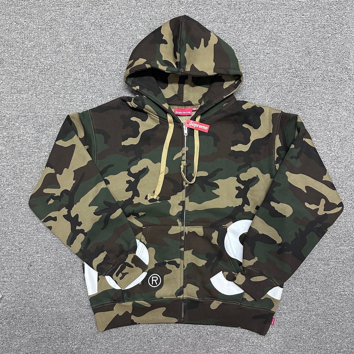 Supreme Big Logo Zip Up Hooded Sweatshirt