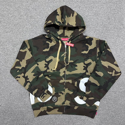 Supreme Big Logo Zip Up Hooded Sweatshirt