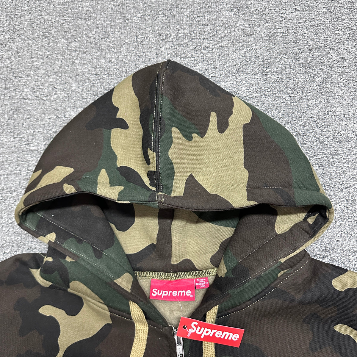 Supreme Big Logo Zip Up Hooded Sweatshirt