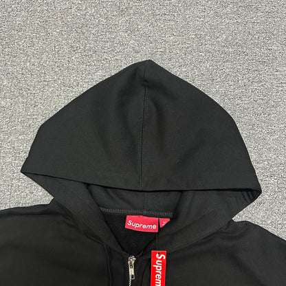 Supreme Big Logo Zip Up Hooded Sweatshirt in Black