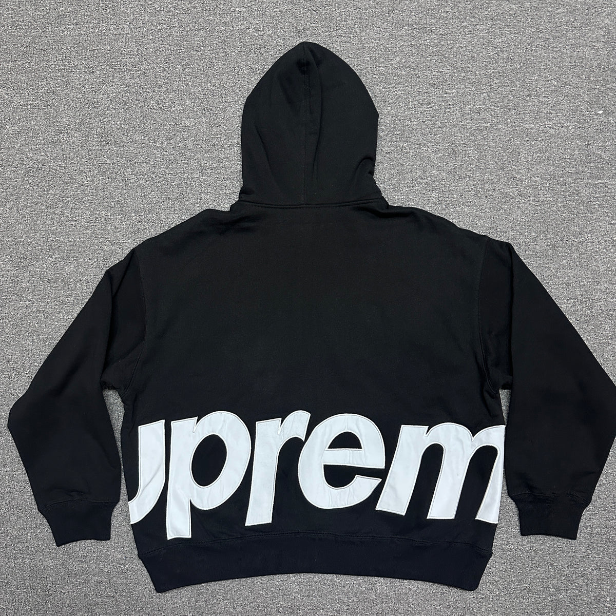 Supreme Big Logo Zip Up Hooded Sweatshirt in Black
