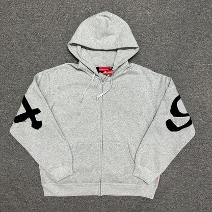 Supreme Old English Raglan Zip Up Hooded Sweatshirt