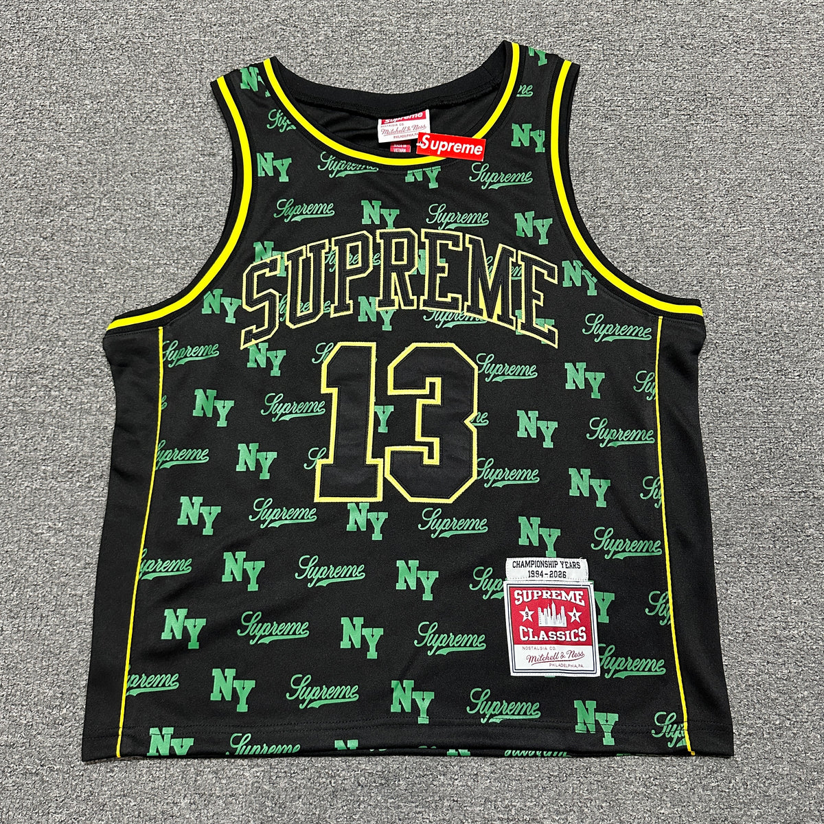 Supreme x Mitchell & Ness Monogram Basketball Jersey in Black