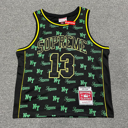 Supreme x Mitchell & Ness Monogram Basketball Jersey in Black