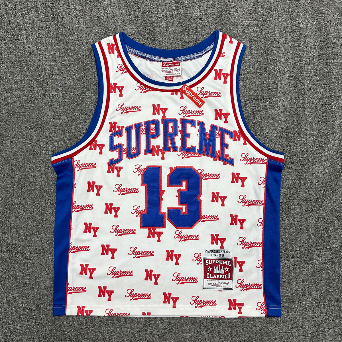 Supreme x Mitchell & Ness Monogram Basketball Jersey in Black
