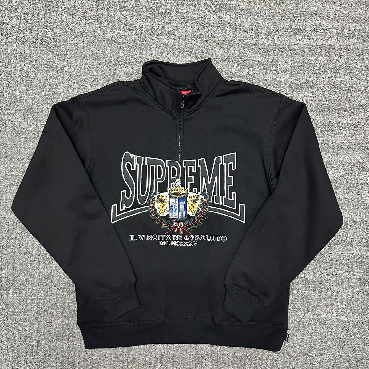 Supreme Crest Applique Half Zip Pullover