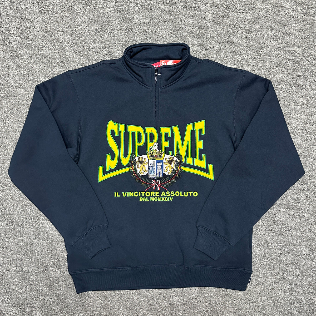Supreme Crest Applique Half Zip Pullover